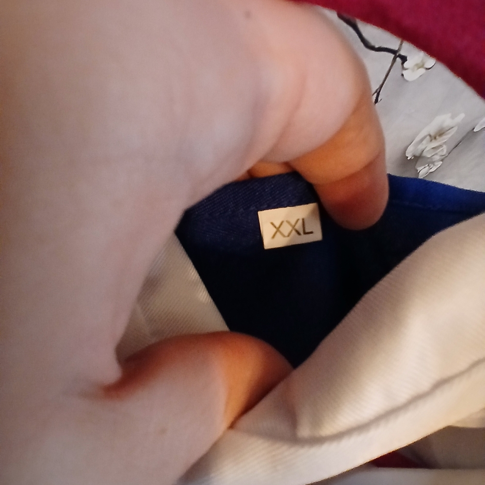 Royal Blue Women's Top with Gold Button Accents - Picture 8 of 9